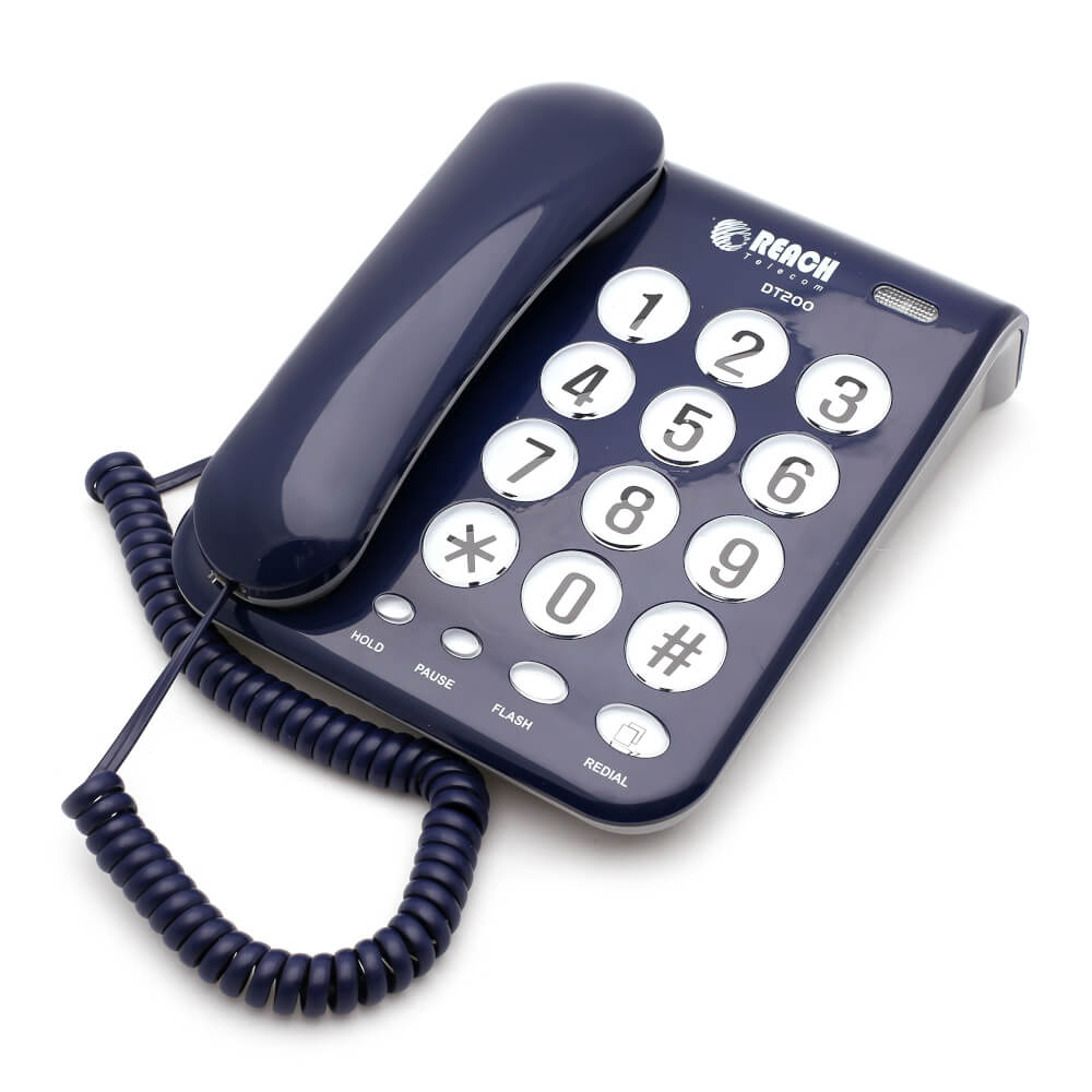 โทรศัพท์บ้าน โทรศัพท์สำนักงาน ยี่ห้อ REACH รุ่น DT-200 สีน้ำเงิน_0